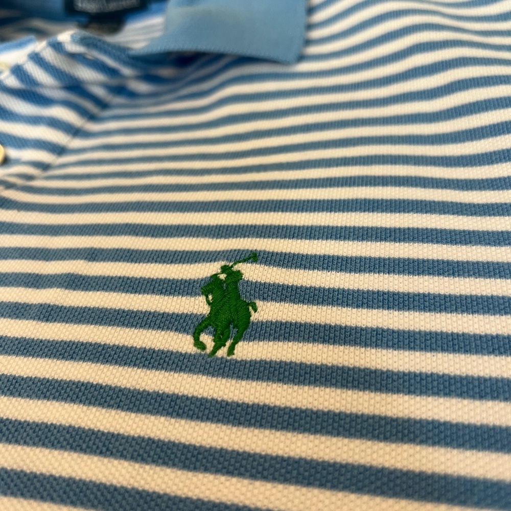 Polo Short Sleeve Shirt (blue and white) - Picture 3 of 4